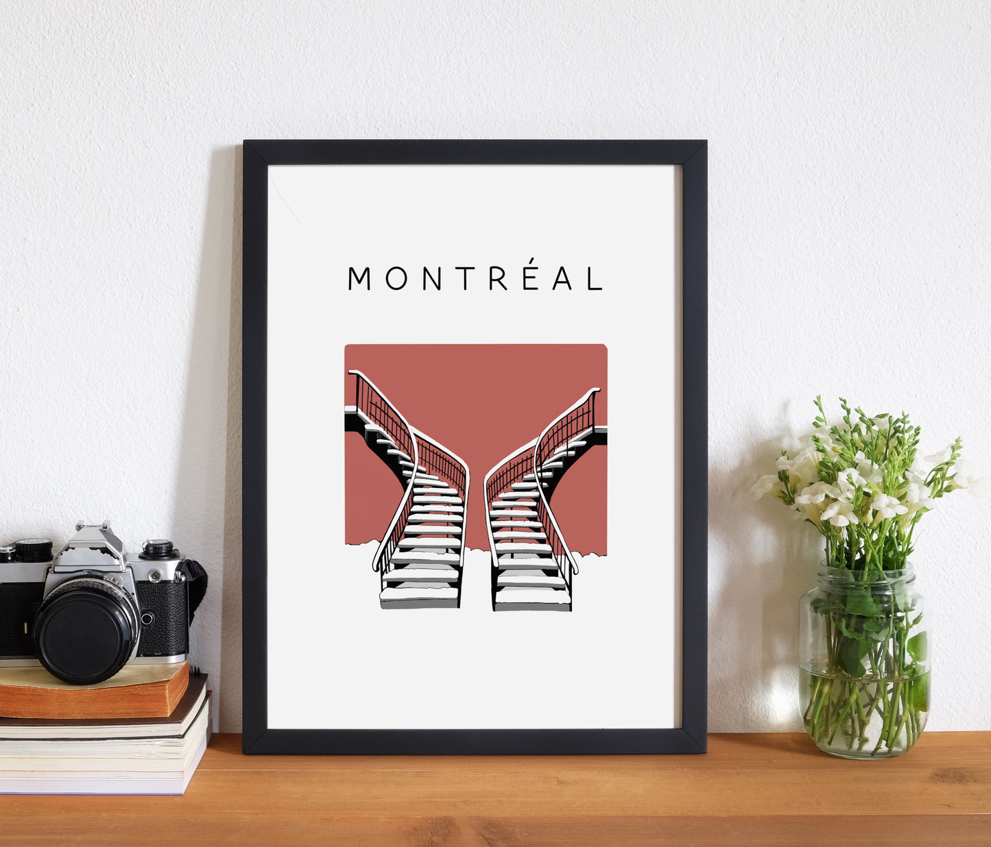 Escaliers Montréal 8 x 10 pouces
