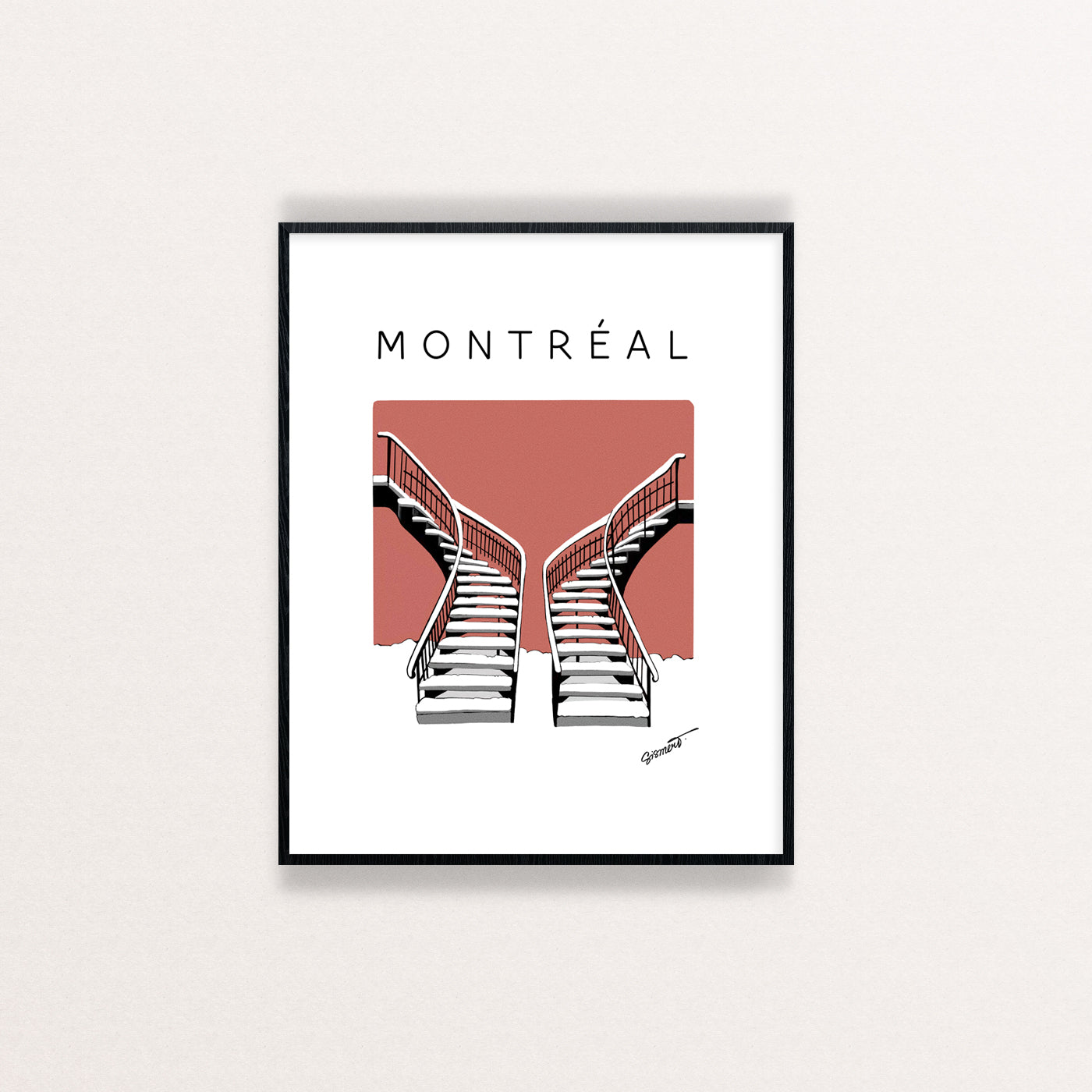 Escaliers Montréal 8 x 10 pouces